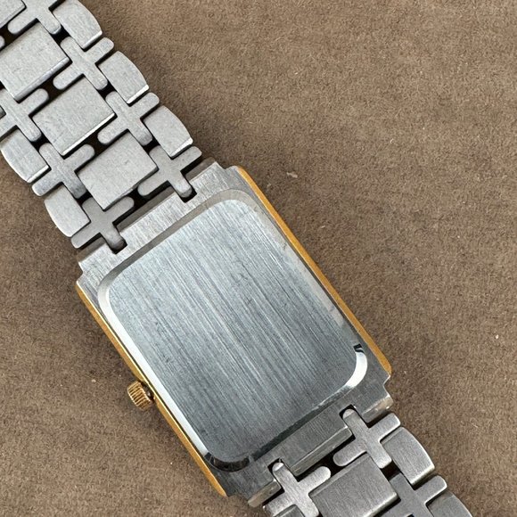 NEIMAN MARCUS Silver & Gold-Tone 8 Inch Art Deco Styled Tank Watch - Picture 8 of 9